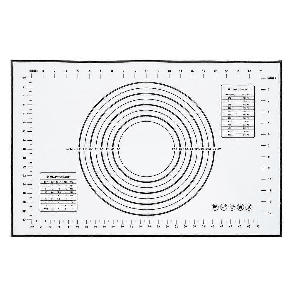 Black Silicone Rolling Kneading Dough Mat with Scales - Kitchen Baking Tools