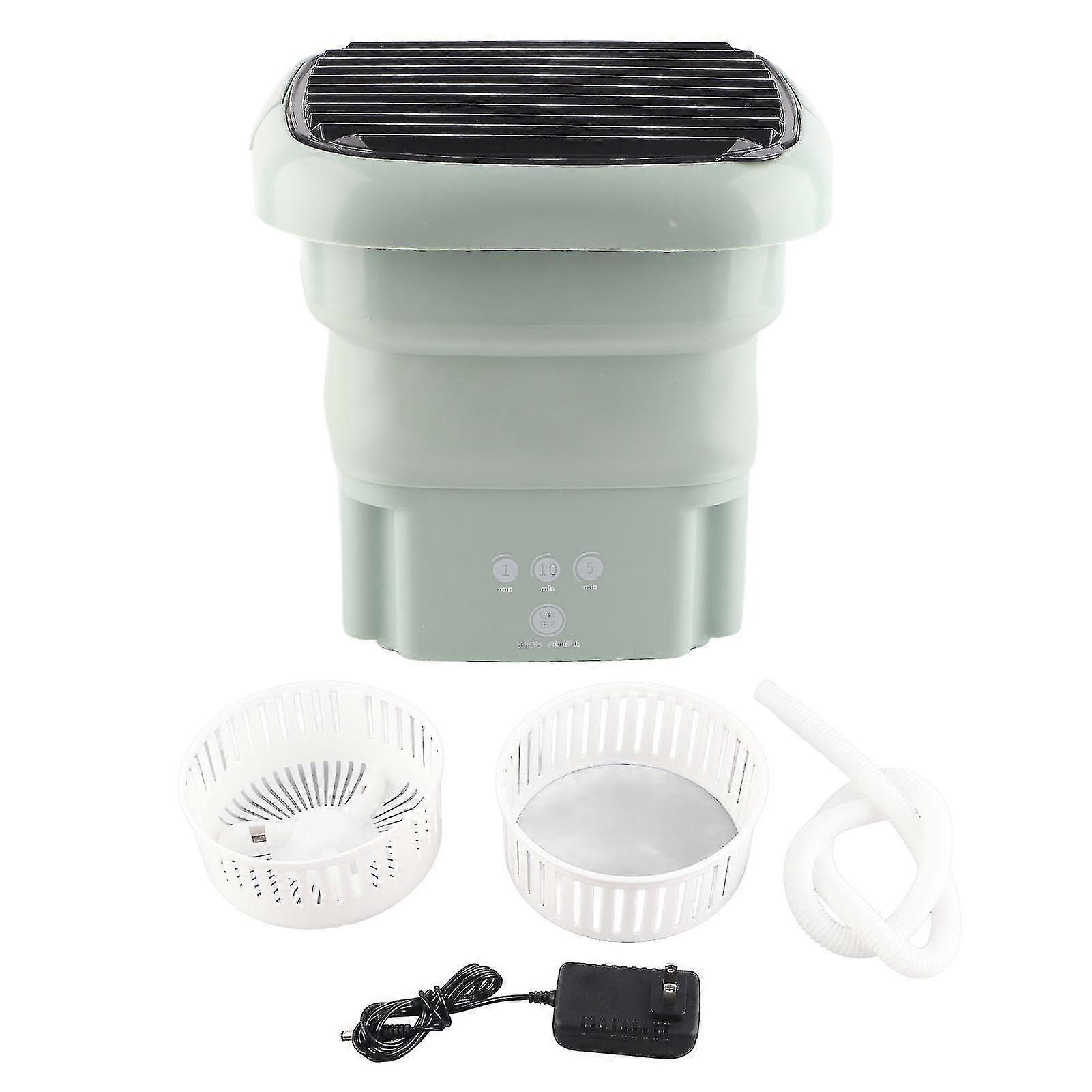 Green Foldable Automatic Washing Machine for Dormitory - US Plug