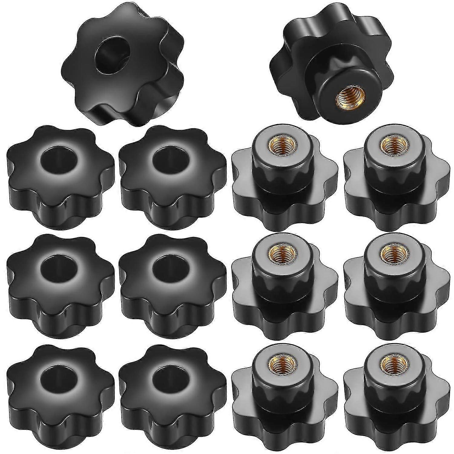 14 Pieces M8 Knurled Thread Tightening Knob, Handle Star Knobs Internal Thread For Mechanical Devices, Instruments