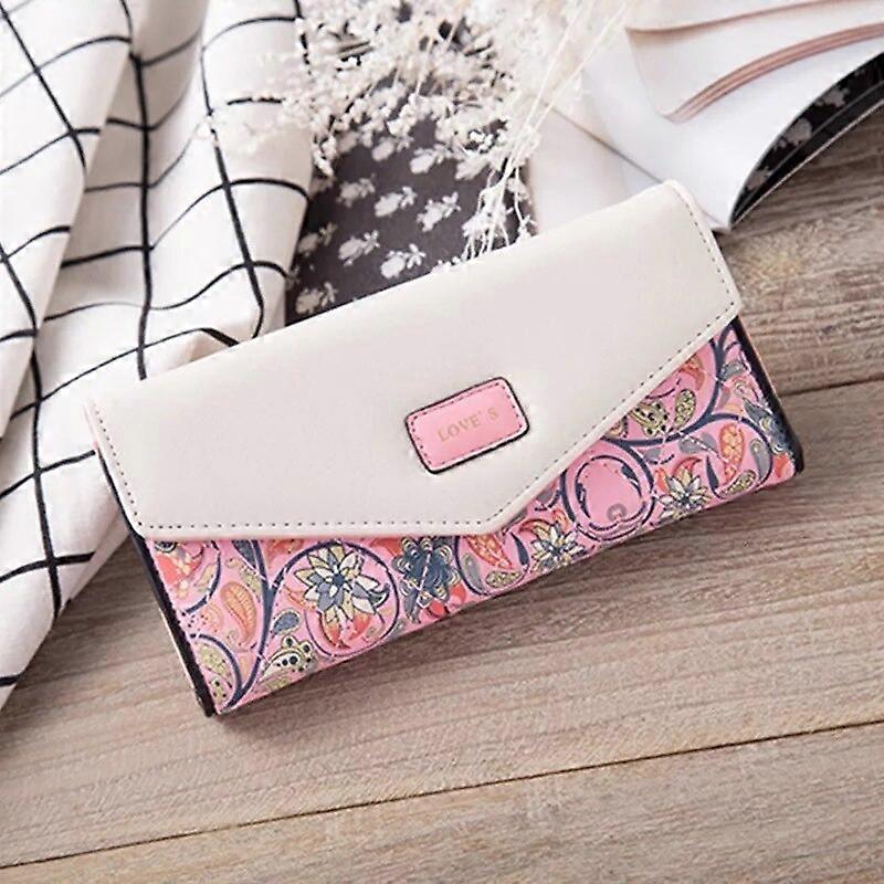 Wallet High Capacity Womens Ladies Envelope Leather Wallet Card Button Clutch Purse Long Clutch Wallets Money Bag