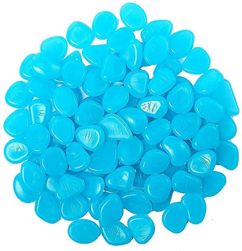 200 Pcs Multicolor Glow Pebbles For Aquarium, Fluorescent Pebbles For Pathways, Outdoor Decor, Fish Tank, Garden (blue)