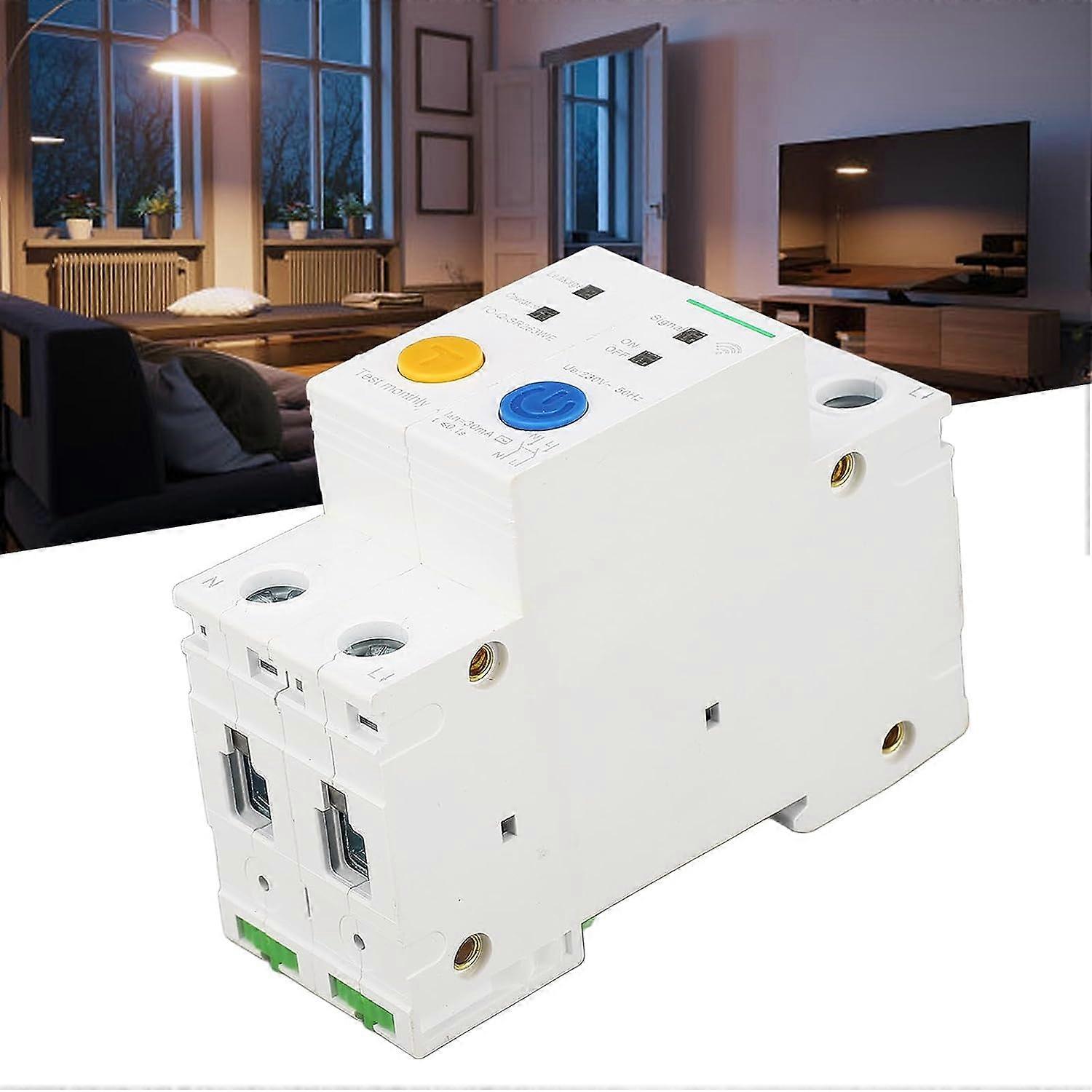 Intelligent Circuit Breaker, Real-time Monitoring Circuit Breaker Wear-resistant AC230V Remote Control for Office Use (32A)