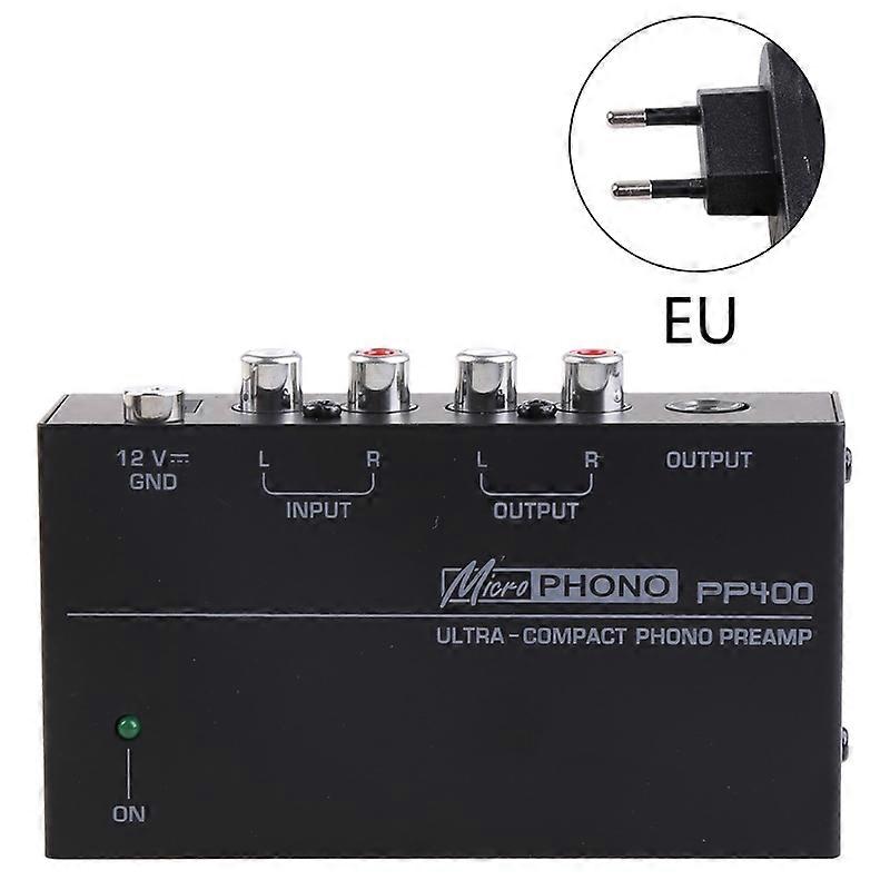 EU/UK/US Plug Ultra-Compact Phono Preamp Preamplifier with RCA Interfaces