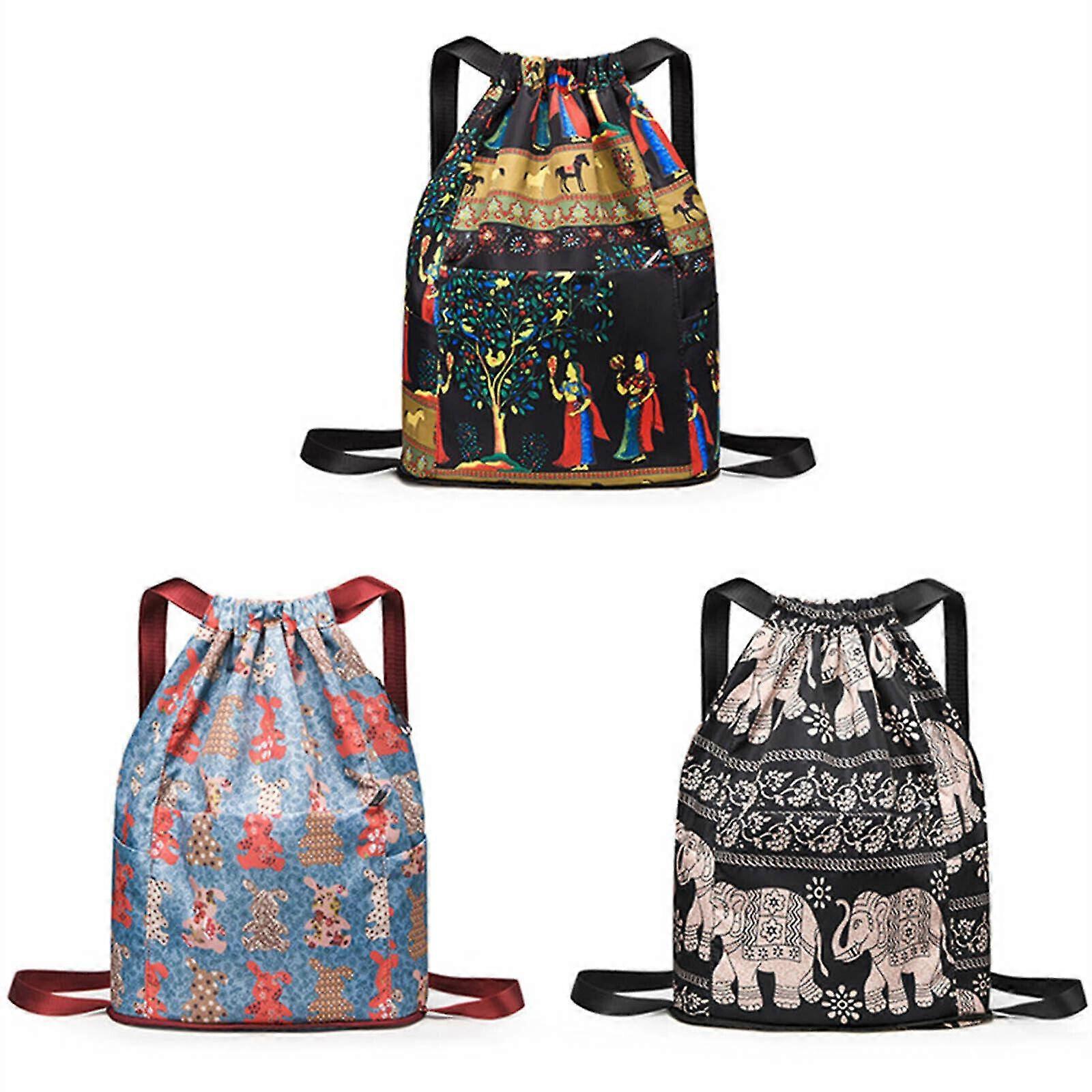 Drawstring Foldable Large Capacity Dry Wet Separation Travel Sports Backpack