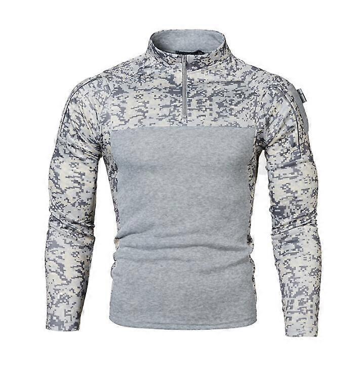 Menn Halv Zip Pullover Langermet Camo Army Sweatshirt