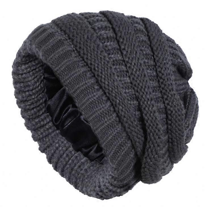 Warm And Windproof Micro Elastic Satin Lined Knitted Hat