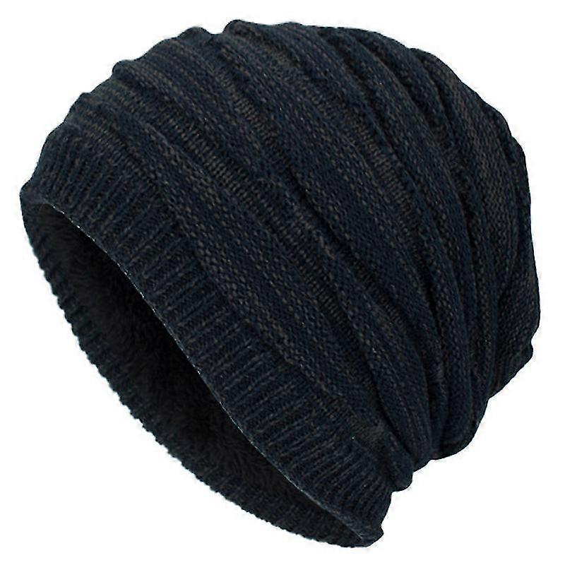Unisex Overdimensjonert Slouch Lang Lue Vinter Varm Strikket Wrap Cap