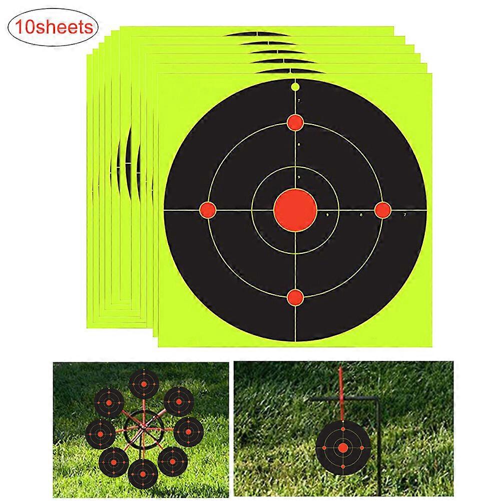 2023 Neue verbesserte selbstklebende Schießscheiben mit Multi-Bullseye-Übungspapier - 10 Stück, 20 cm Durchmesser