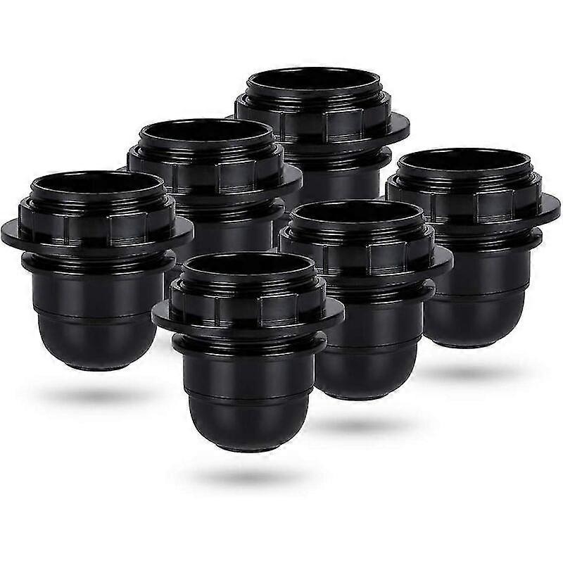 Black E27 Screw Socket - 6x E27 Lamp Socket Plastic Ring - E27 Bulb Socket - E27 Bulb Socket Holder For Ceiling And Pendant Lamp - E27 Bulb Socket