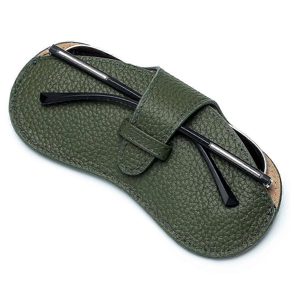 Case For Glasses, Leather, Dark Green