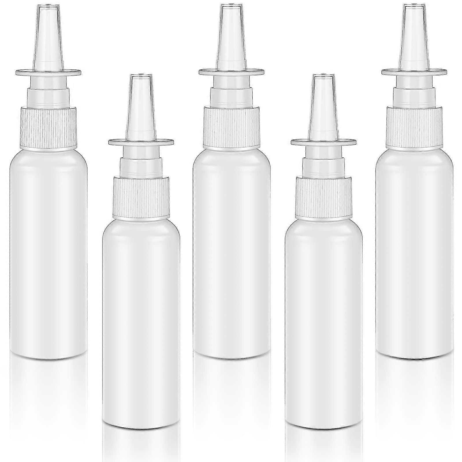 5pcs 15ml Refillable Plastic Nasal Spray Bottle With Fine Mist Sprayer