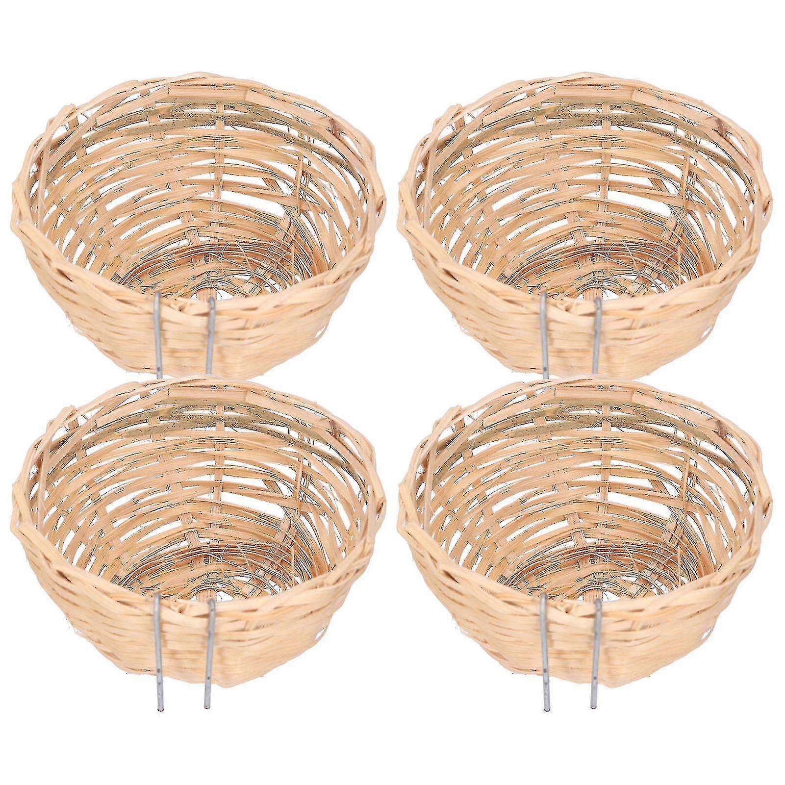 4pcs Bamboo Bird Nest Handmade Weaving Breeding Resting Bird House With Hook For Parrots Canary