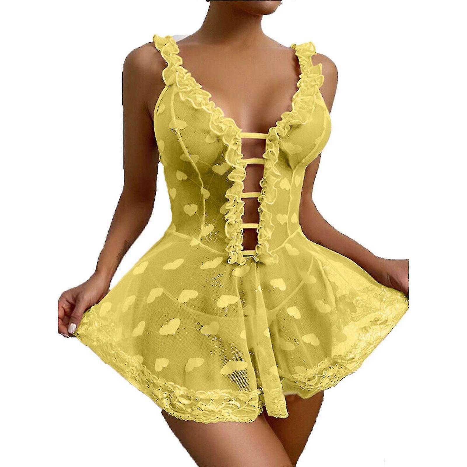 Szexi Női Csipke Babydoll hálóruha Lady fehérnemű Fehérnemű Hálóruha Plus Size