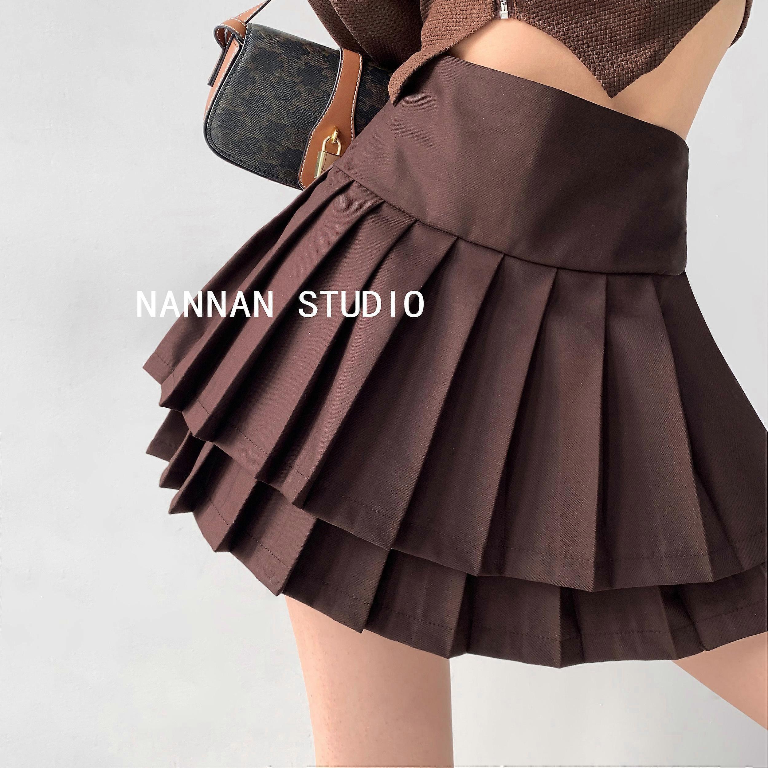 Falda plisada de doble capa de cintura alta de chica caliente de - Main Image