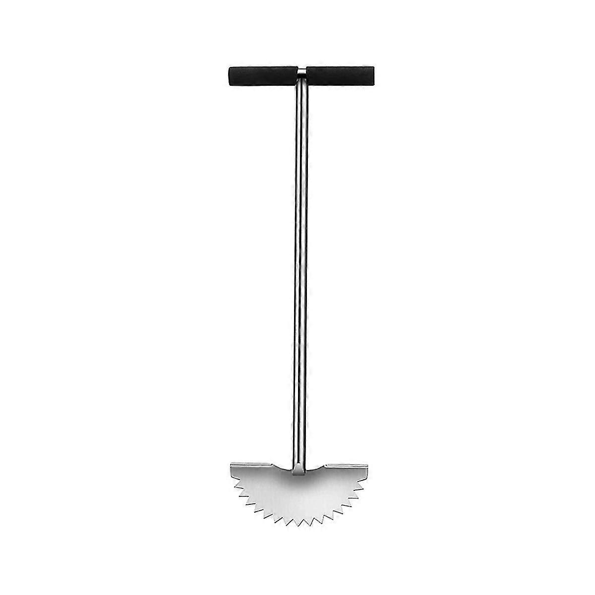 Garden Trimming Scraper Half Moon Shape T-grip Handle Sharp Serrated Manual Edge Trimmer With Handle Lawn Edger