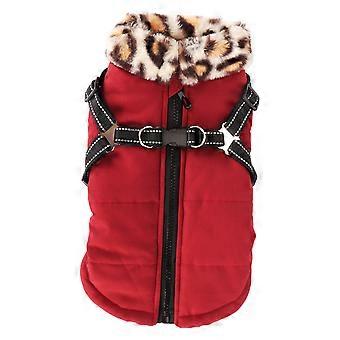 Warme hondenjas reflecterende winddichte dikke puppy vest jas met verstelbaar harnas voor herfst winter s
