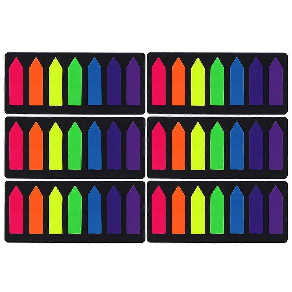 6 Sets Colored Tabs Neon Color Tape Flag Classification Stickers Colored Page Labels File Cards Note Pad Sticker