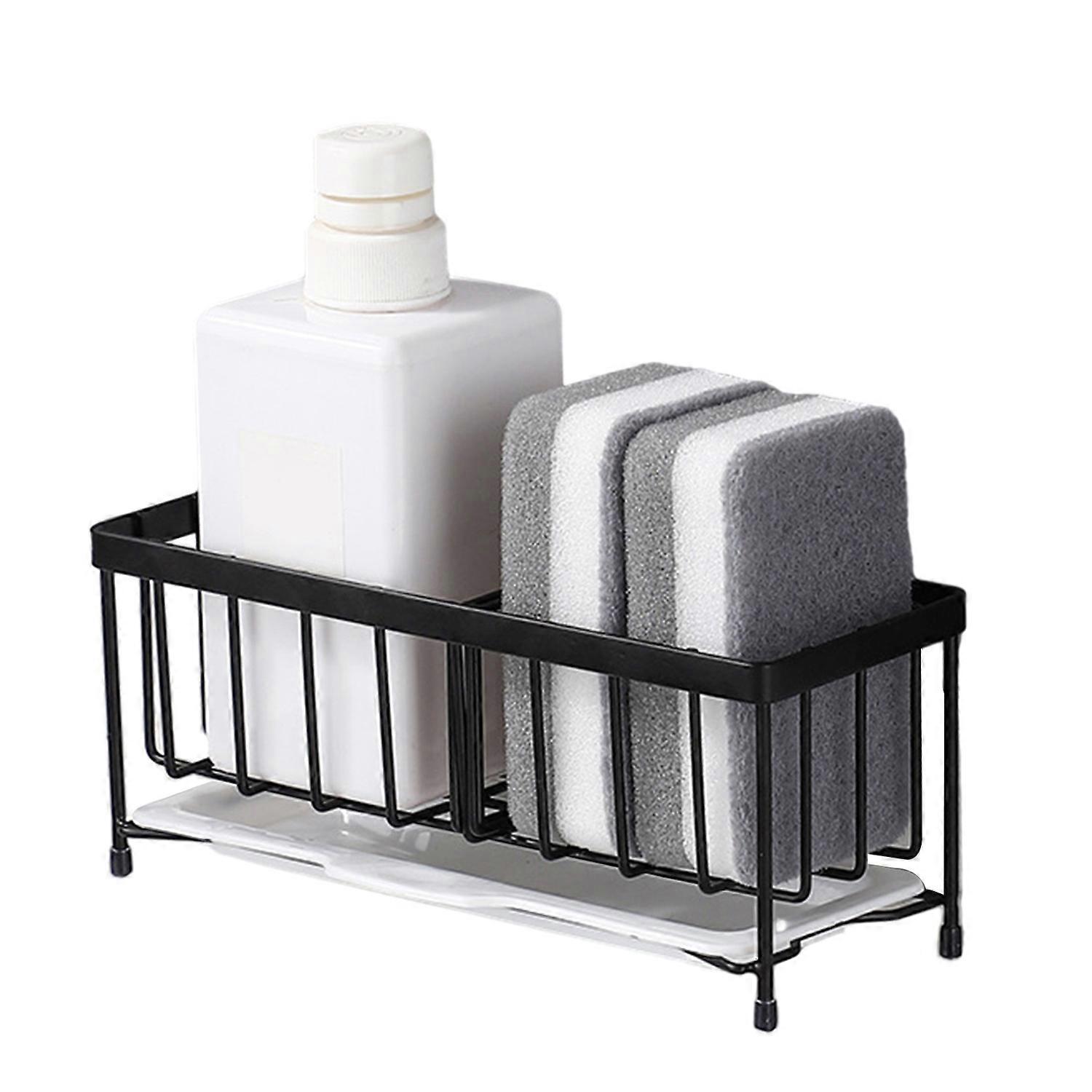 1 Set Kitchen Sponge Shelf Hollow Out Waterproof Keep Dry 304 Stainless Steel Sink Countertop Wire
