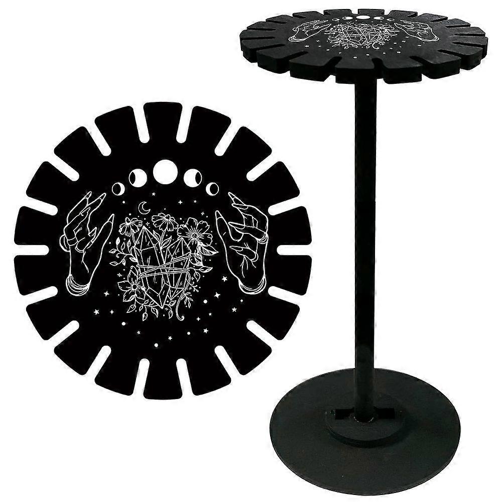Wooden Wheel Wooden Display Shelf Black Holder Stand Rustic Divination Pendulum Storage Rack Witch Stuff Palm 120x10mm Hole: 20mm