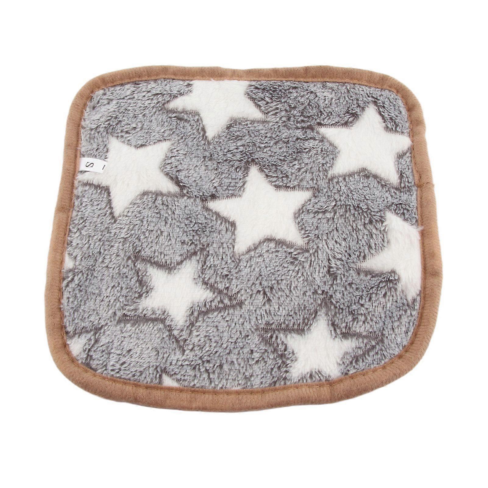 Grey Pet Blanket Warm Soft Comfortable Star Pattern Fashionable Plush Dog Throws Cat Blanket for Home Sofa Grey Star Blanket S(20x20cm /7.87x7.87in )