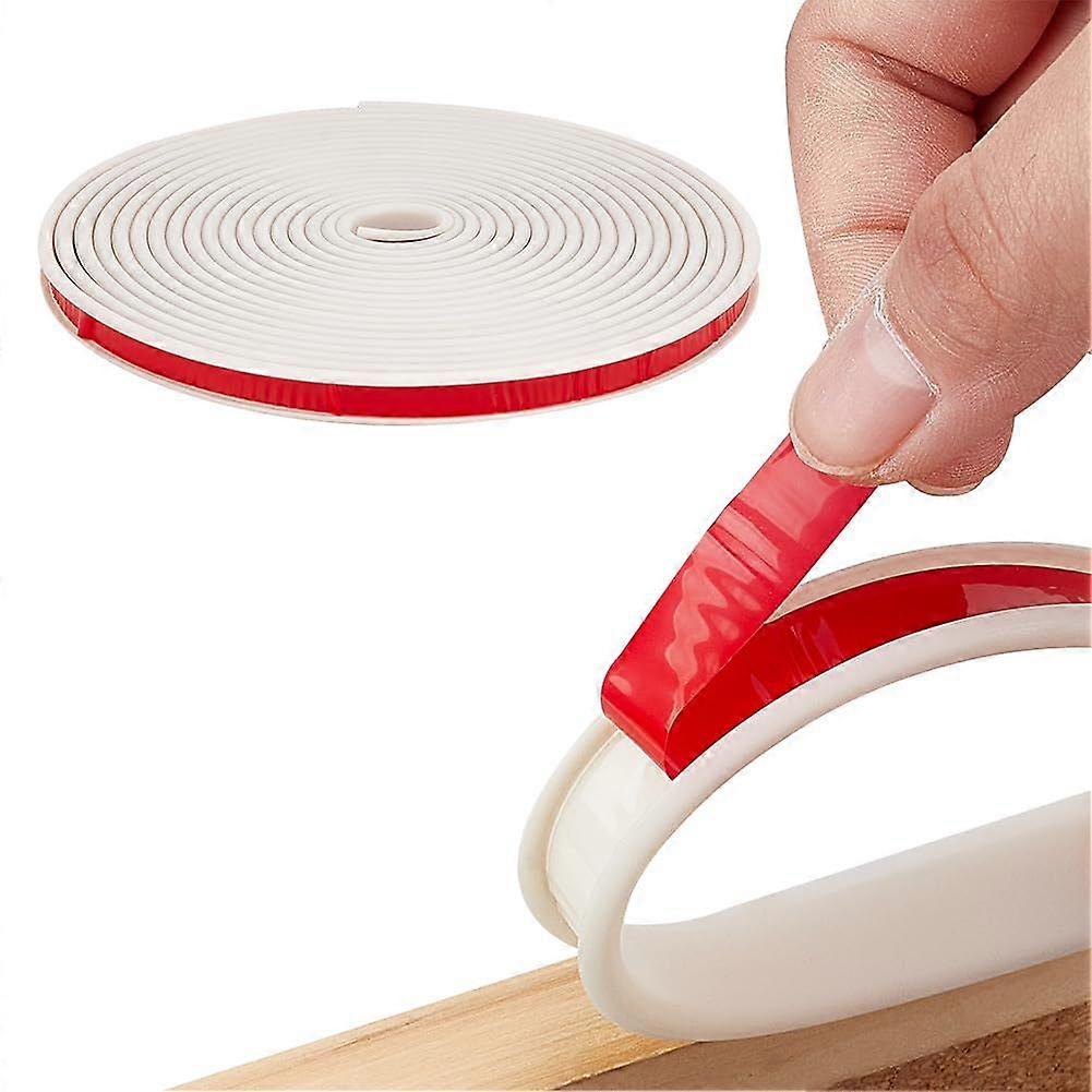 19.7ft White U-Shape Edge Banding 0.5inch wide Narrow Self Adhesive Veneer Edging Trim Flexible TPE Furniture Edge Banding for Countertop Table Cabine