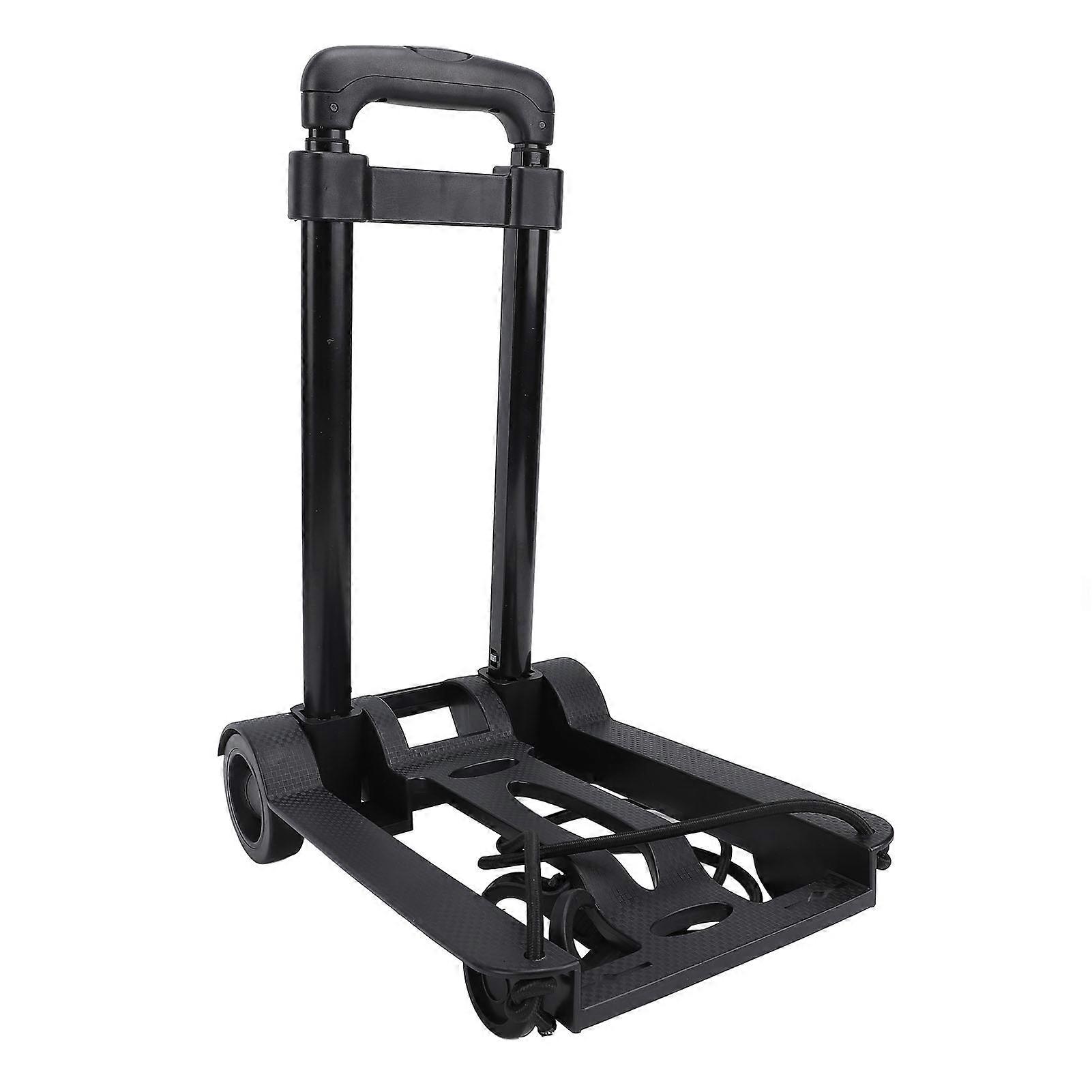 Folding Hand Truck with Elastic Rope Rolling Platform Luggage Cart for Travel Transport Moving Shopping 30kg Load Bearing
