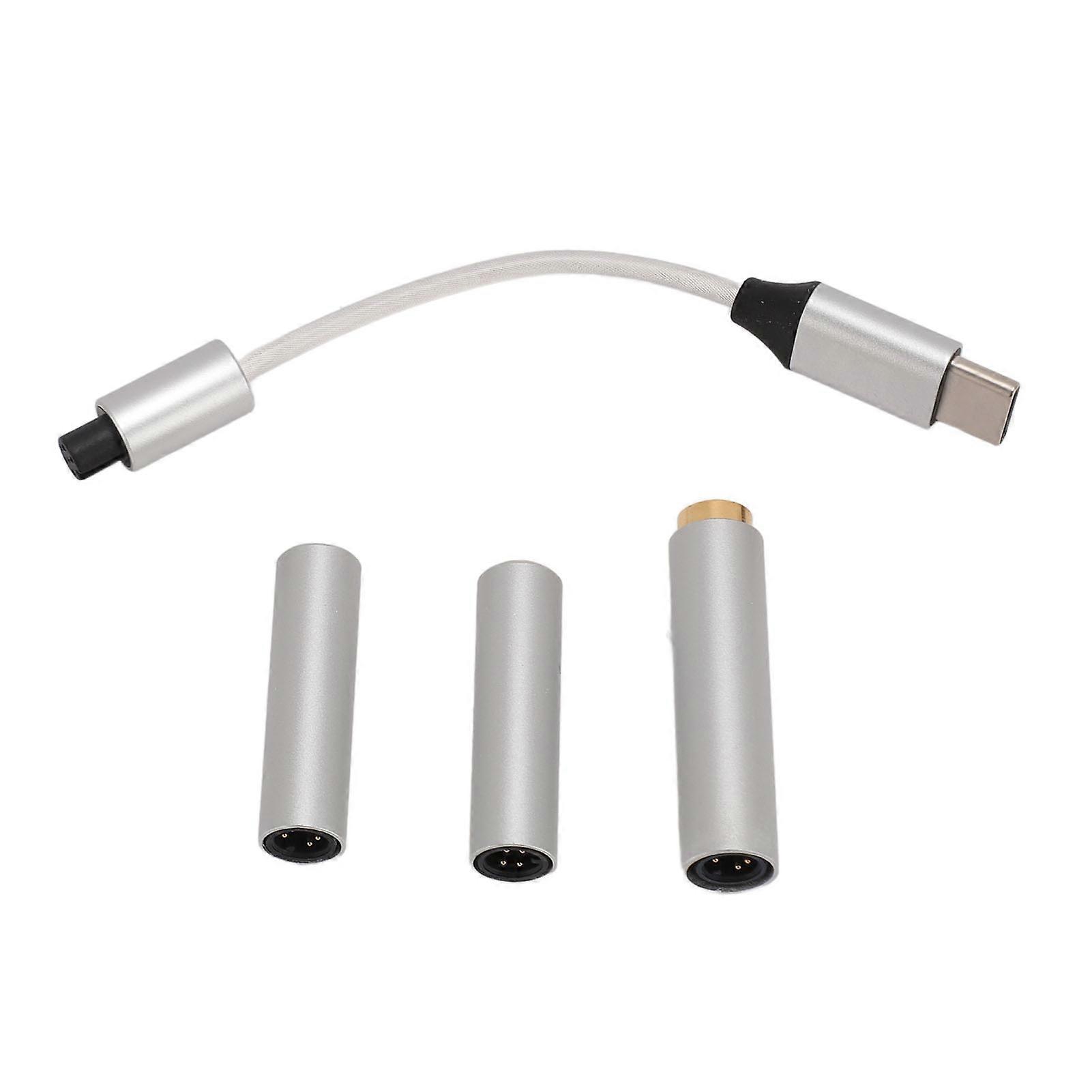 USB C to AUX Headphone Jack Adapter Supports PCM 32-bit 384kHz USB Type C to 2.5mm 3.5mm 4.4mm Headphone Jack Adapter