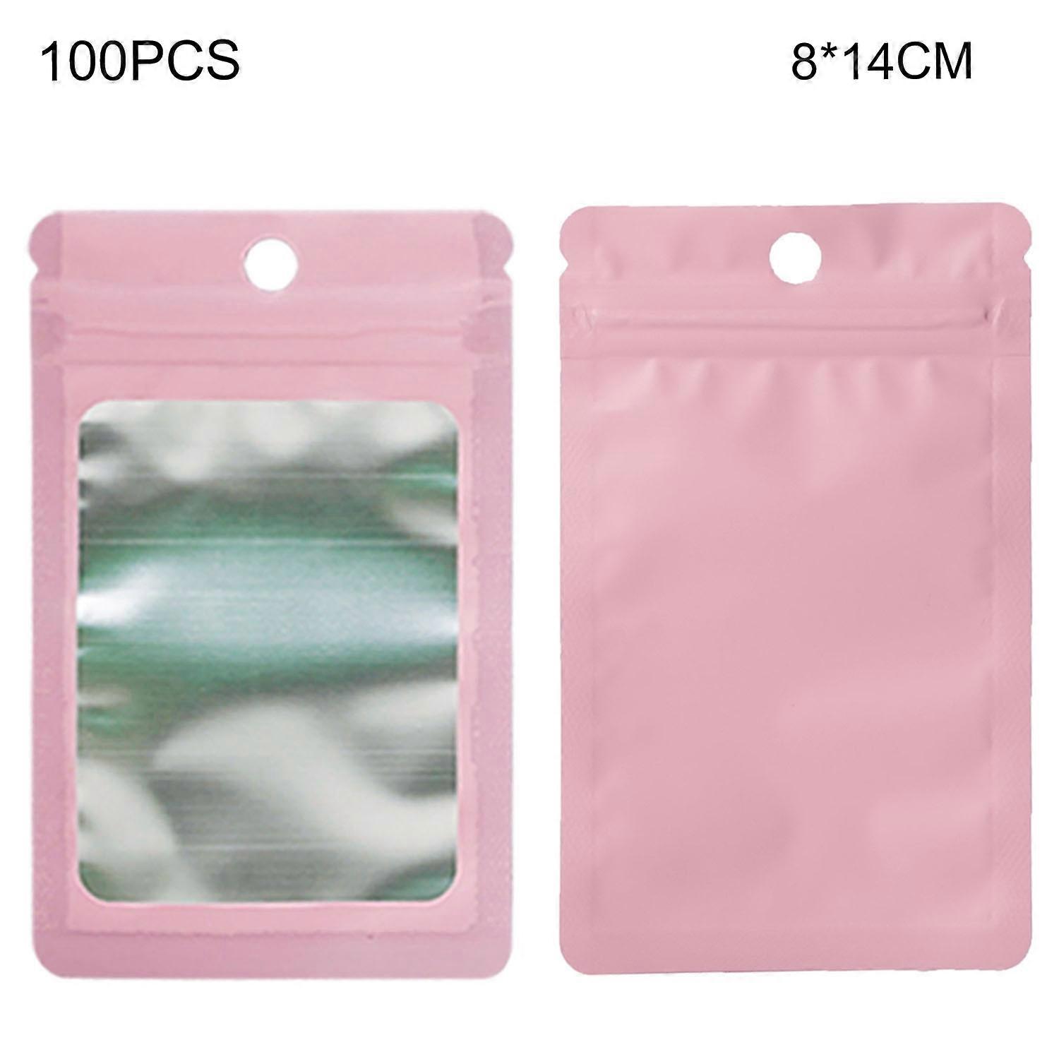 Type G MX-109 100Pcs 8x14cm Resealable Bags 14C Clear Matte Window Design Ziplock Storage Bags