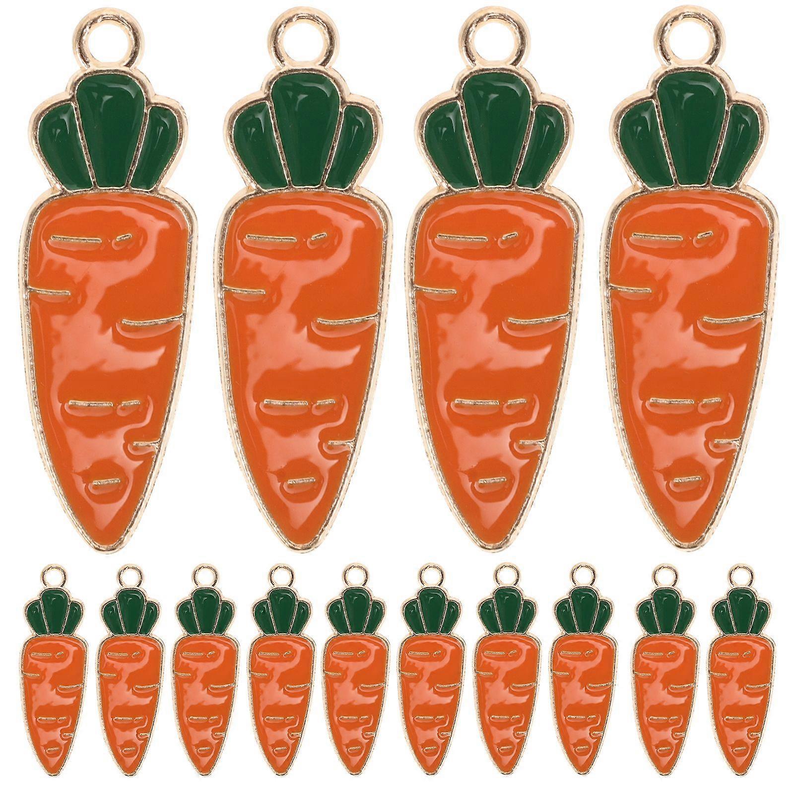 50pcs Creative Cartoon Carrot Charm Carrot Theme Charm Alloy Carrot Charm