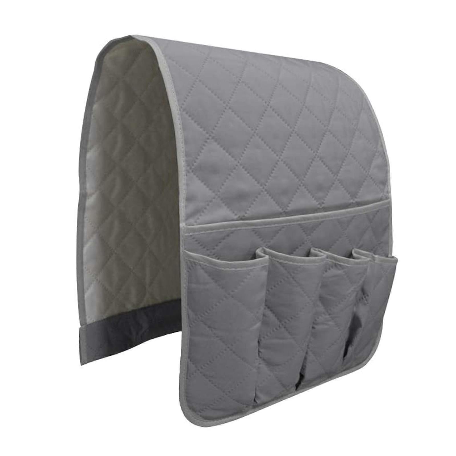 Durable Felt Hanging Organizers Nonslip Couch Arm Holder With Extended Flap For Secure Placement On Furniture grey