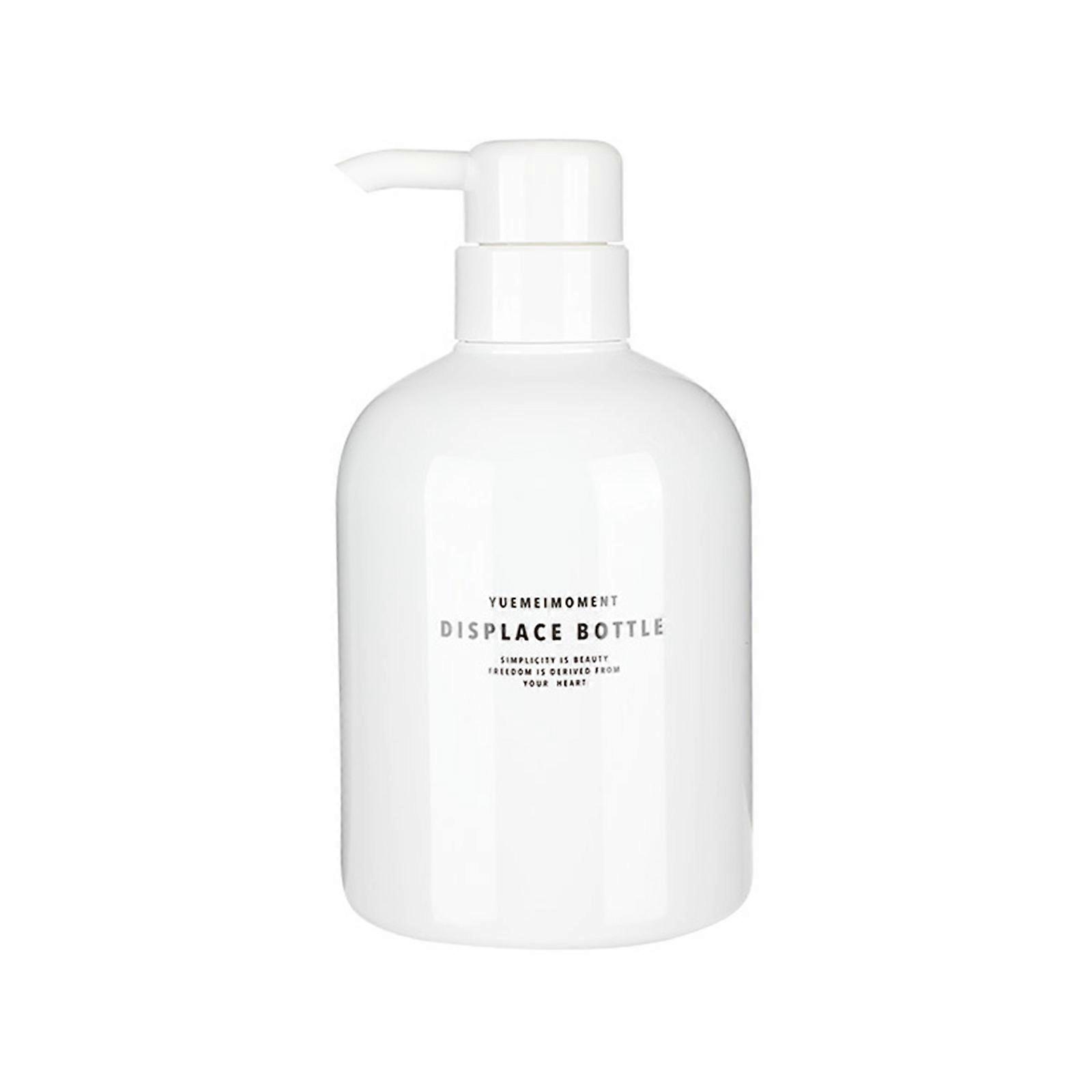 Portable Dispenser Bottle 300ml/500ml Empty Pump Press Liquid Shampoo Bottles  White