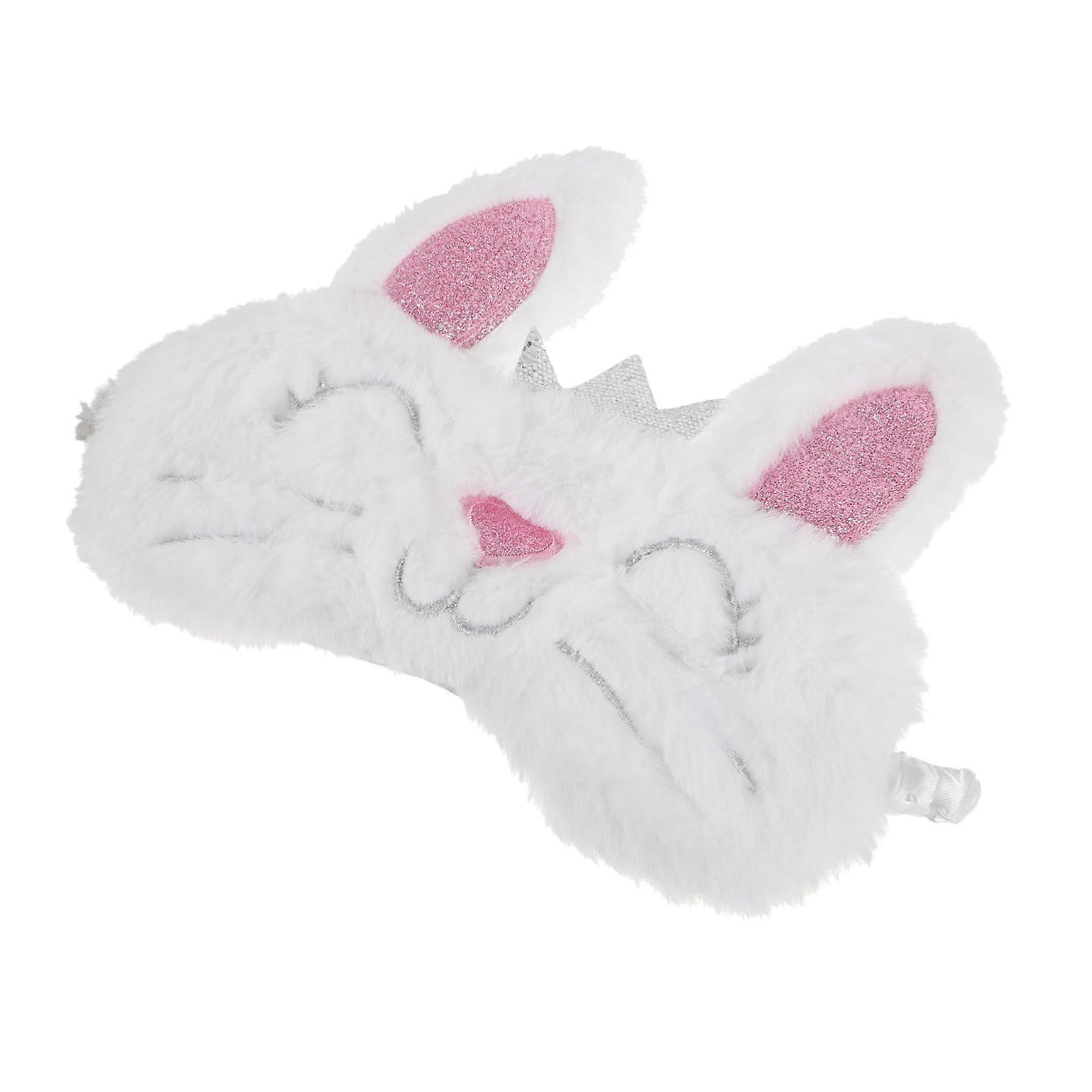 Plush Rabbit Sleep Mask for Women, Soft Cartoon Eye Shade, Adjustable Fit, Comfortable Travel Accessory