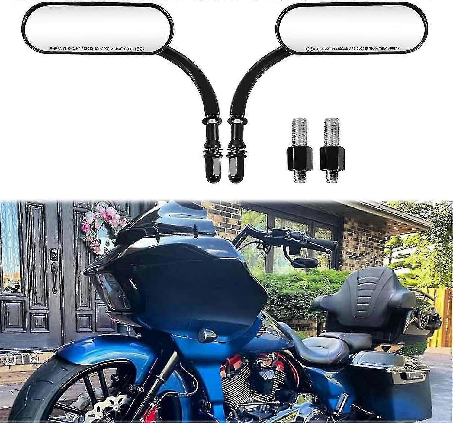 Chrome Motorcycle Round Sportster Mirrors Rear View Compatible With ...