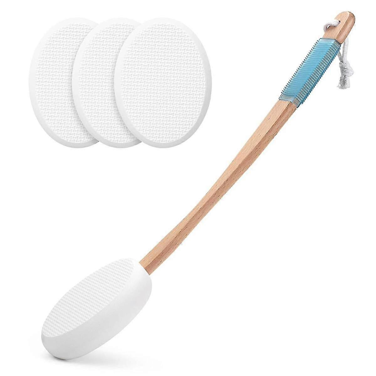 Lotion Applicator for Back, Feet, 4 Replaceable Pads, 1 Long Handle, Back Lotion Applicator for Seniors, Women