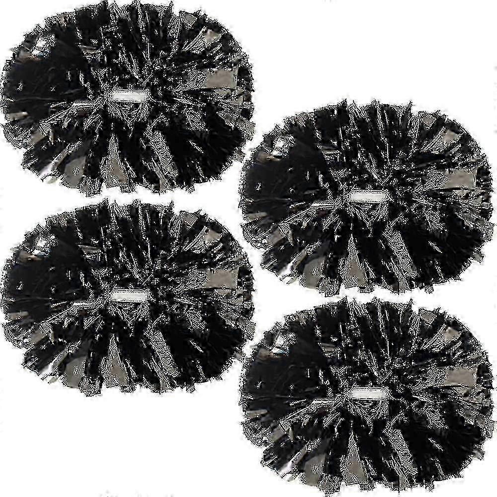 Paquet de 4 pom-pom pom poms, pom-pom pom métallisé avec poignée de bâton d’entraînement, Happy H