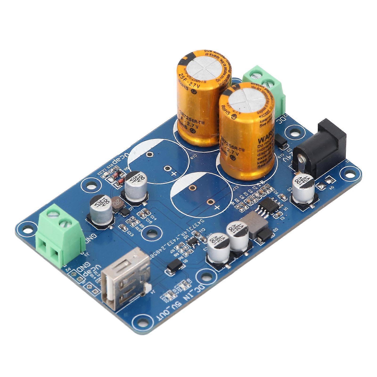 Super Capacitor UPS for RPI Uninterruptible Power Supply DC9‑24V Input DC5V3A Output 10‑60S Power Down Endurance Data Save 2S 