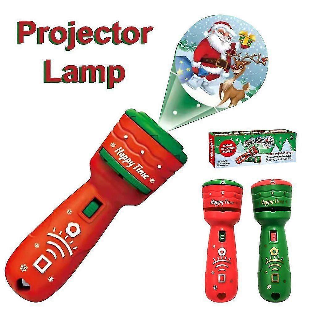 2pcs Christmas Slide Projector Torch Projector Light Glowing Flashlight Kids Fun Toy