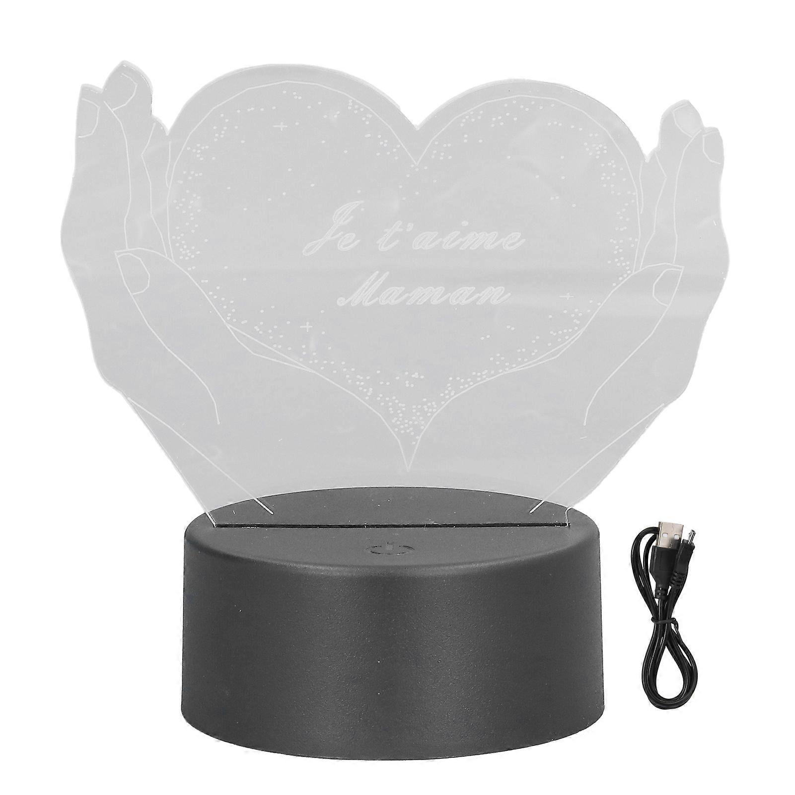 3D Table Light Hand And Heart Shape LED Night Light 7 Color Touch Switch USB Powe 3D Decorative Lamp Birthday Gift