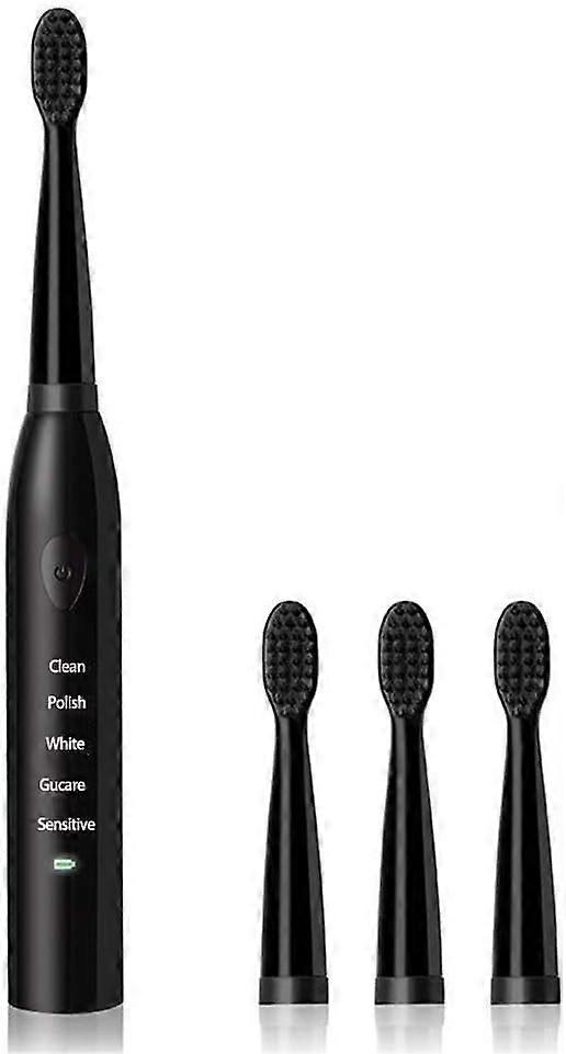 LX-1kpl-sonic sähköhammasharja - musta isäntä 4 harjaspäätä + datakaapeli