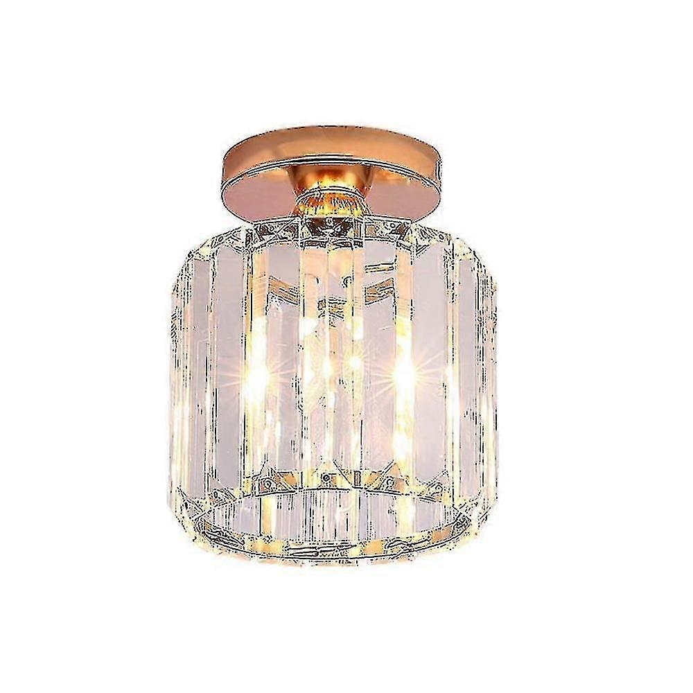 Modern creative cylindrical crystal ceiling lamp (without bulb)