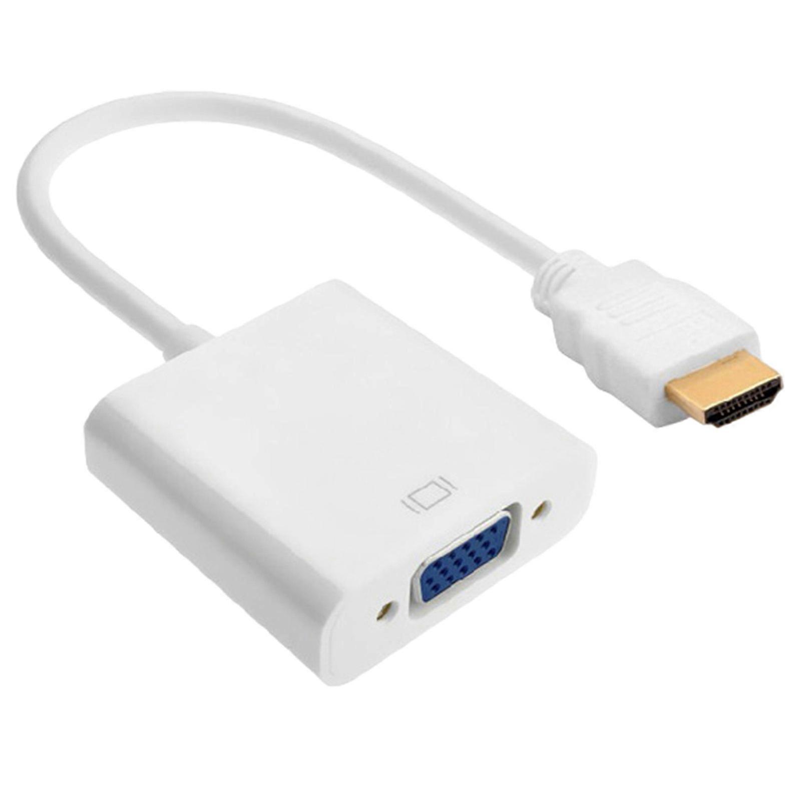 Plug and Play HDTV to VGA Converter Cord Wire for Computers and Gaming Consoles White 15cm Length