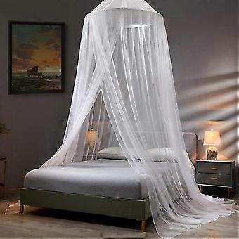 Moustiquaire pour lit king size, rideau de lit à baldaquin, dôme moustiquaire, décoration de lit à baldaquin pour filles – Blanc