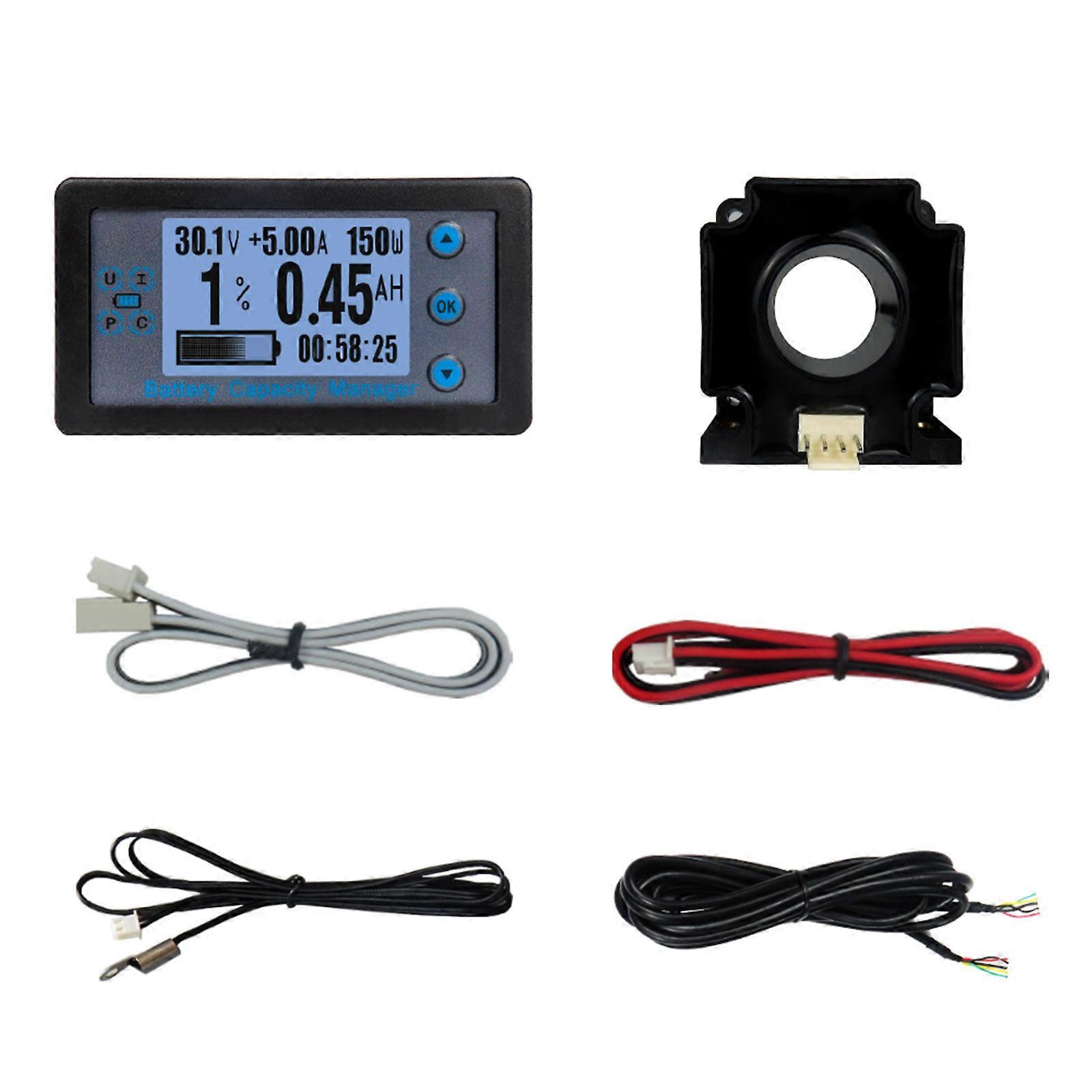 Voltage AmpMeter DC8-120V Battery Monitors 50-500A Ammeter Voltmeter for SolarSystems Setups PowerEnergy Capacity
