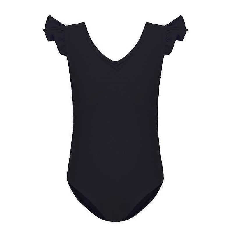 Justaucorps de ballet pour fille, tenue de danseuse à manches courtes et volants, body de gymnastique rythmique