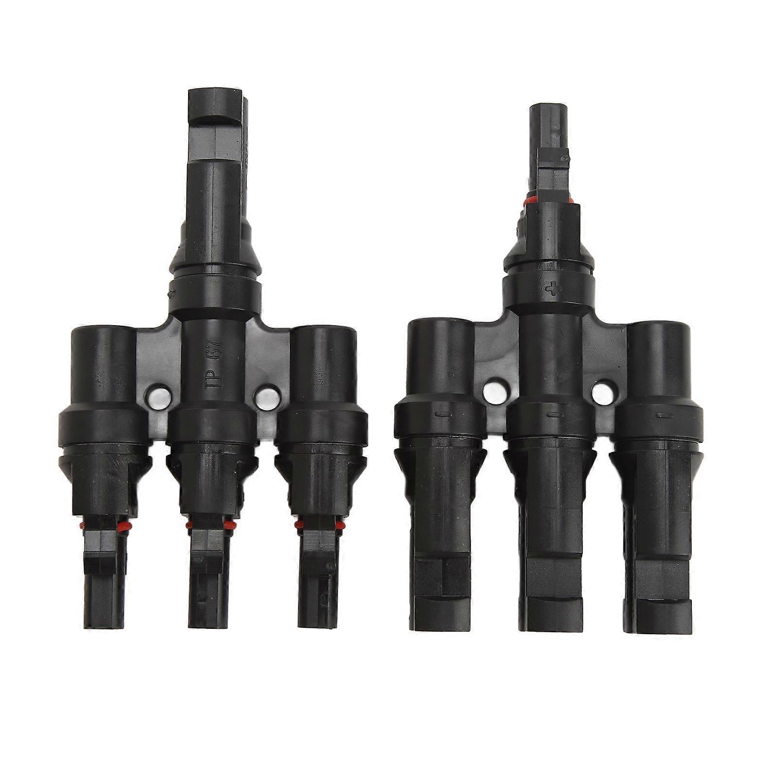 PV Solar Branch Connectors 1 to 3 Waterproof High Current Carrying Capacity Solar Panel T Branch Connector for Parallel Connection
