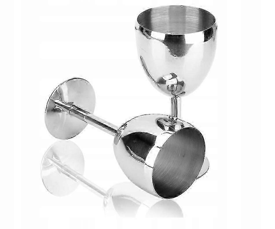 2 Pcs Stainless Steel Wine Glasses