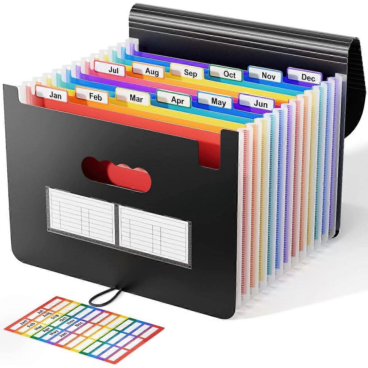 Accordion File Organizer For A4 Documents, High-Quality Material With Colored Tabs For Easy Access, Perfect For Home, Office And School Use