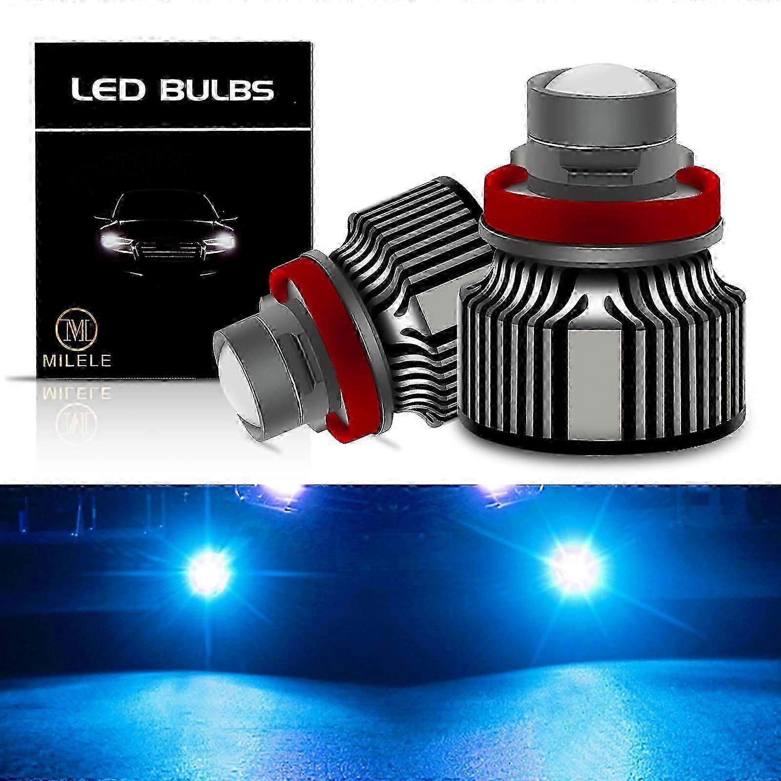 Suitable For 2pcs Led H11h8 H9 H7 Projector Mini Lens Auto Car Headlight 9005 Hb3 9006 Hb4 Fog Bulbs 6000k Fog Lamp Day Running Light 12v