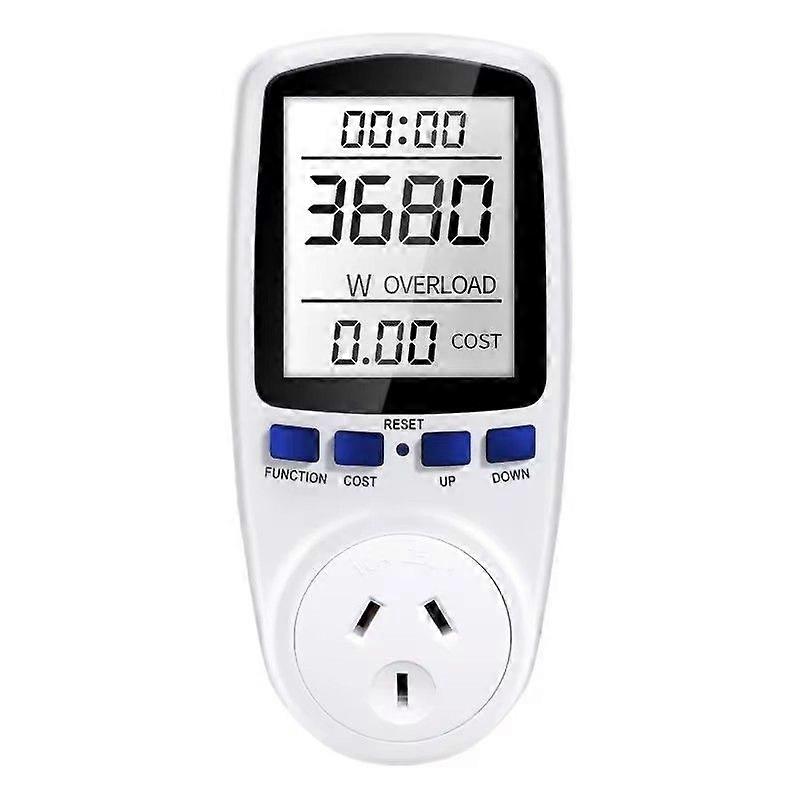 Digital Power Meter Potentiometer Electricity Usage Monitor Voltmeter Ammeter Socket Tester with White Backlight