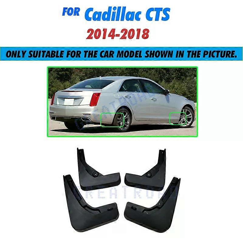 Compatible 4pcs/set Car Front Rear Mud Flaps For Cadillac CTS 2014-2018 Mudflaps Splash Guards Mud Flap Mudguards Fender 2015 2016 2017